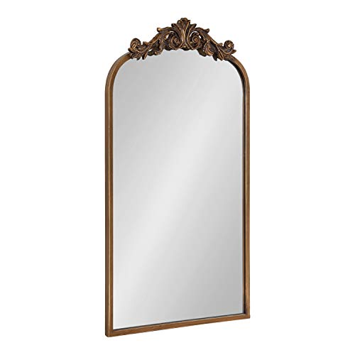 Kate and Laurel Arendahl Traditional Arch Mirror, 19″ x 30.75″, Gold, Baroque Inspired Wall Decor