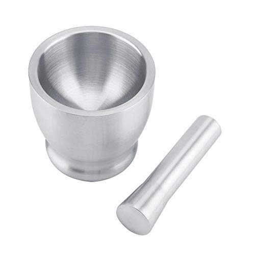 Practical Anti-Rust Stainless Steel Mortar Pestle, Hand Mortar Pestle Set, Sesame Seeds Herbs, Spices, Pills for Kitchen Crushing and Grinding Garlic