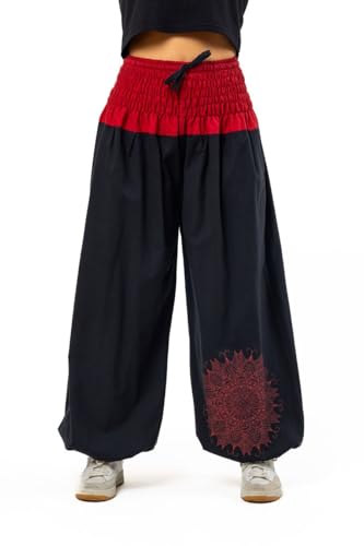 Sarouel bouffant mixte mandala rouge idéal pour le yoga et le quotidien