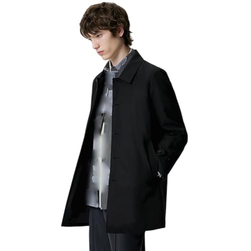 Chaqueta de gabardina de un solo pecho para hombre ideal para la oficina