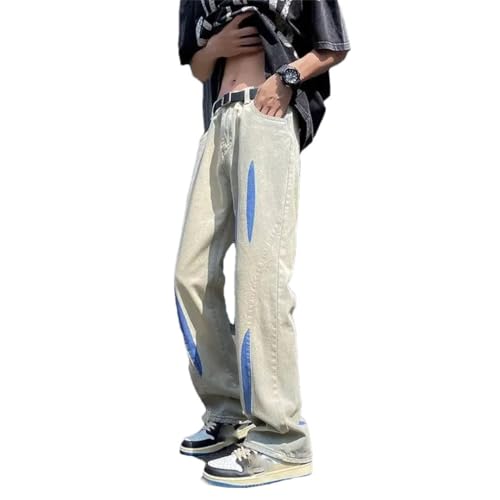 Men's Trousers with Pockets Straight Male Cowboy Vintage Clothing Korean Kpop Jeans