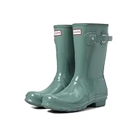 Hunter Women's Original Short Gloss Rain Boot, Green, 9