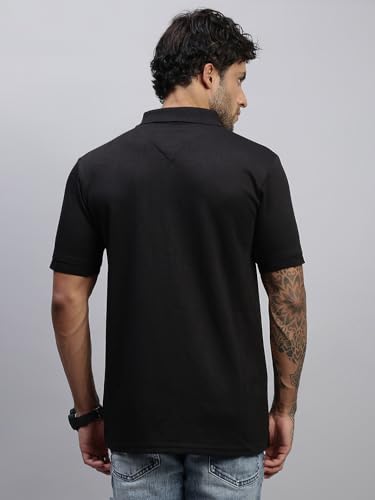 Image of Lux Nitro Men's Polo T-Shirt with Pocket | Cotton Rich Brasso Jacquard | Modern Relaxed Fit | Casual & Smart Wear