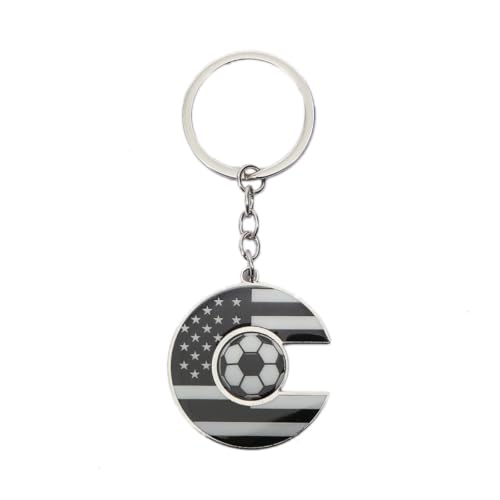 Bag Charms Initial A-Z Letter Keychain Bag Charm Soccer Keychain for Handbags Sports Bag