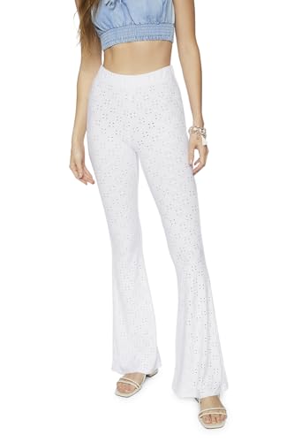 Forever 21 Women's Pointelle High-Rise Flare Pants2