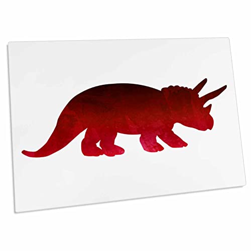 3dRose Mouse Pad grande con diseño dinosaurio Triceratops rojo