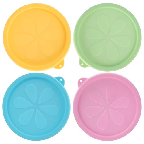 4 Cup Silicone Replacement Lids for Pyrex 7201-PC 4Pcs Round Seal Storage Cover Safe for Glass Bowls for Microwave Dishwasher and Freezer Leak-proof 4 Colors for Easy Differentiation