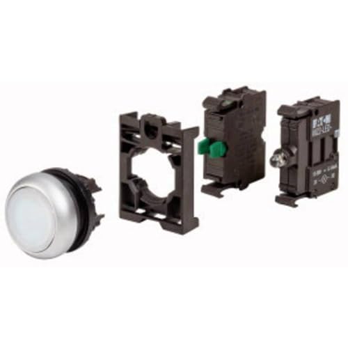 Bouton-poussoir lumineux Eaton M22-DL-W-K10LED-BVP contact 1NO blanc
