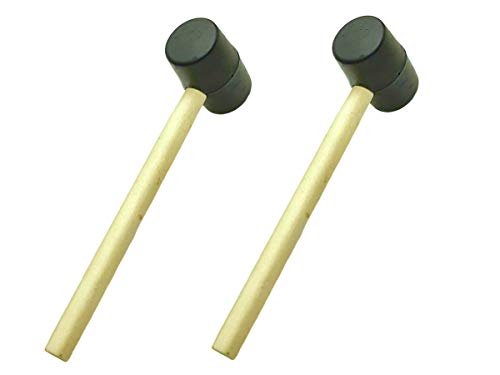 Always23 Rubber Mallet, Rubber Mallet hammer with wood handle, 8 Ounce 10.5in Wood Handle Rubber Mallet, 2 Pack, mallet rubber,