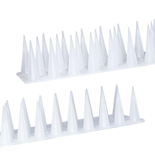 KOKMEYA Bird Spikes,Clear,6 Pack Bird deterrents for Outside,Keep Raccoon Squirrel Pigeon Away,Fence Spike for Garden Patio