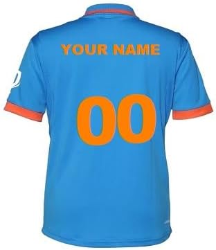 CustomCustomized and Personalized India Cricket Blue Jesrey 2023 for Men and Women Regular Fit.