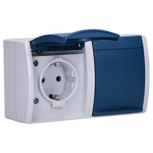 Busch-Jaeger 20/2 EW-53 Ocean IP44 AP Schuko-Steckdose 2-fach waagerecht