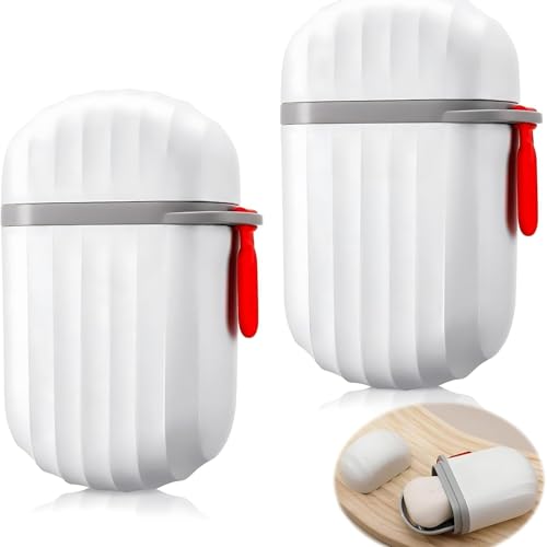 Image of Plastic Soap Dish Holder with Drainage Slots - Rectangular Self-Draining Soap Tray for Bathroom & Kitchen Sink, Non-Slip, Durable & Easy to Clean (White) - Pack of 6