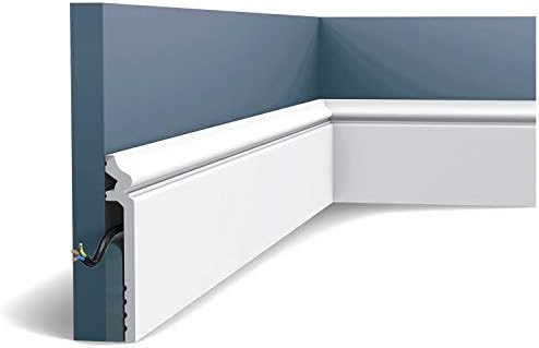 Orac Skirting SX186 200 cm x 2.2 cm x 13.8 cm Extruded polystyrene (HDPS) classic rounded with cable recess pre-primed