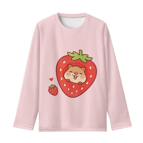 Image of Girls Long Sleeve T Shirt Cute Cartoon Crewneck Shirt for Kids 3-16Y Fall Winter Clothes