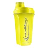 IronMaxx Shaker Protéine Jaune Killer 700 ml – Anti fuite avec passoire et graduation précise sans BPA accessoire pratique pour la préparation de shakes whey protein isolate et bulk au quotidien