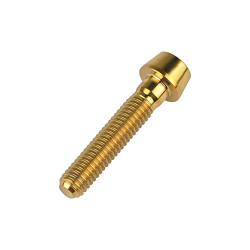Wanyifa Titanium Ti M6 x 10 16 18 20 25 30 35 40 45 50 55 60 65mm Allen Hex Screw Socket Cap Tapered Bolt Pack of 4 (M6X30mm, Gold)