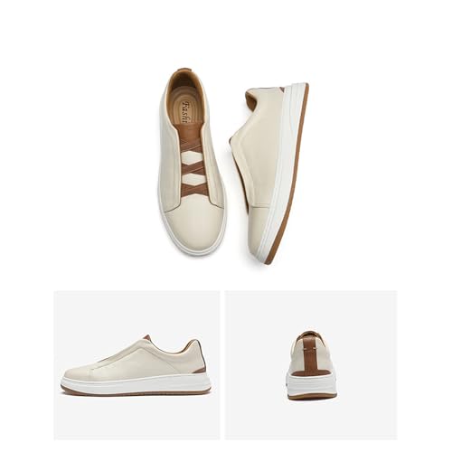 Men's Flat Oxford Sneakers Genuine Leather Low Top Business Dress Shoes with Non-Slip Design for Daily Commute, Hiking and Walking2