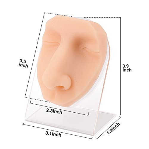 Simcoach Soft Silicone Face Model With Acrylic Stand, Piercing Practice Body Parts, Piercing Face Model For Jewelry Display #TOP5