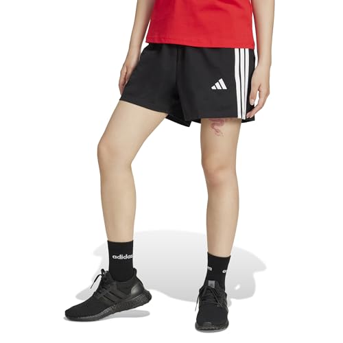 adidas Women's 3-Stripes Single Jersey Sportswear Shorts, Black/White, X-Large