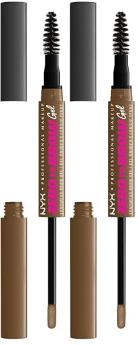 Gel de cejas NYX Zero to Brow Taupe ideal para viajes y deporte diario pack de 2
