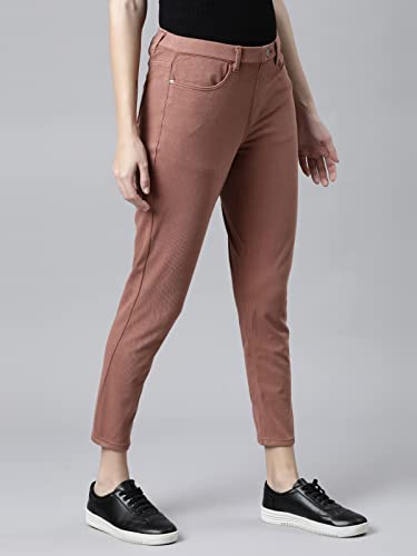 Image of GO COLORS Soft Cotton Blend Printed Jeggings Ankle Length for Women| Breathable, Mid Rise