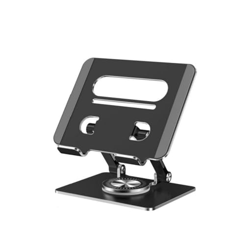 LLINthy Soporte de escritorio para tableta, aleación de aluminio, gira 360 grados, altura ajustable con mejora el peso y altura ajustable