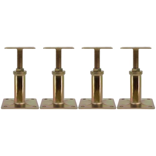 Image of 4 Pack Adjustable House Floor Jacks – 5"-8" Heavy Duty House Jacks for Leveling, Steel Support Posts for Beams, Decks, Crawl Spaces, Basements-Bronze