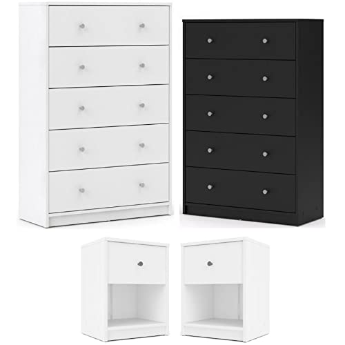 Home Square4-Piece Furniture Set with 2 5-Drawer Chests and 2 Nightstands