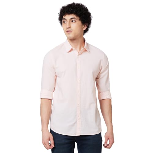 Image of Spykar Men's Regular Fit N /A Full Sleeve Solid Casual Shirts