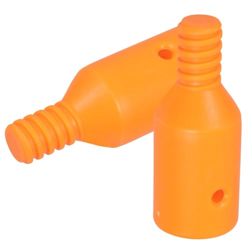 SEWACC Adaptateur de Poteau en Plastique Orange Extrémité Filetée pour Balai et Serpillière, Installation Facile et Connexion Sécurisée pour Nettoyage Domestique, Lot de 2 Pièces