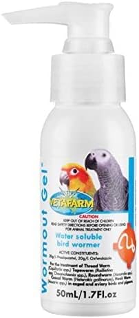 Vetafarm Wormout Gel 50ml In Water Bird Wormer ALL Birds Finches Canaries Budgies