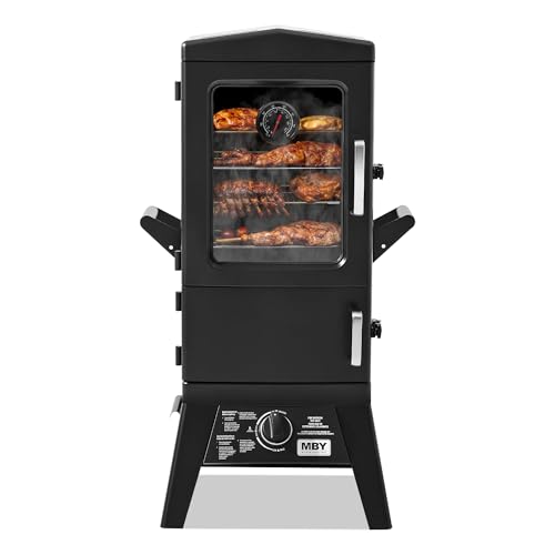 Large Vertical Propane Smoker Grill 4-Rack Outdoor Gas BBQ Smoker with Temperature Control, Heavy...