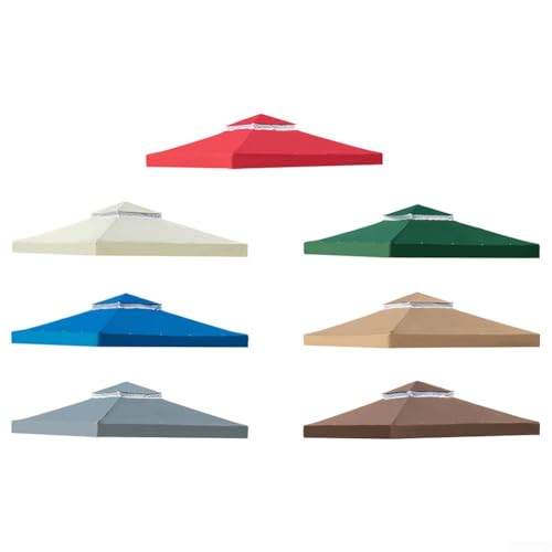 Copertura superiore per gazebo, con design a doppio strato e rete di sfiato dell'aria, per riunioni all'aperto, barbecue, 300 x 300 cm (caffè)