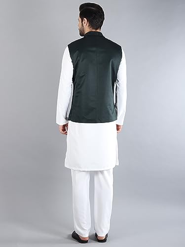 Image of Uri and MacKenzie Men's Silk Blend Kurta Pajama with Designer Ethnic Nehru Jacket /Modi Jacket