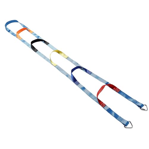 WOONEKY Scala di Corda per 2 Metri 6 Gradini, Corda da Arrampicata Morbida e Resistente per Esterni, Accessorio per Parco Giochi e Attività All’Aperto, Promuove Sviluppo Motorio e