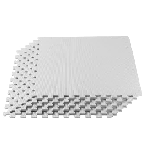 We Sell Mats 3/8 Inch Thick Multipurpose Exercise Floor Mat with EVA Foam, Interlocking Tiles,...