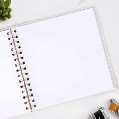 Scrapbooking lin beige 40 pages blanches avec autocollants d'angle