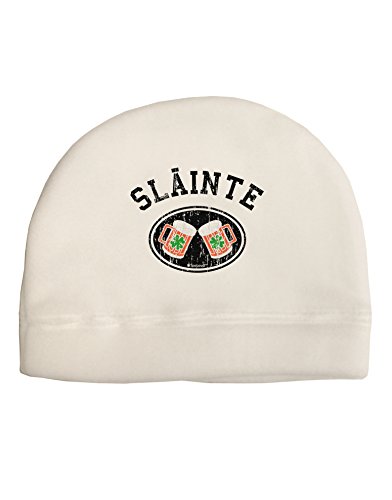 TOOLOUD Slainte - St. Patrick's Day Irish Cheers Child Fleece Beanie Cap Hat White