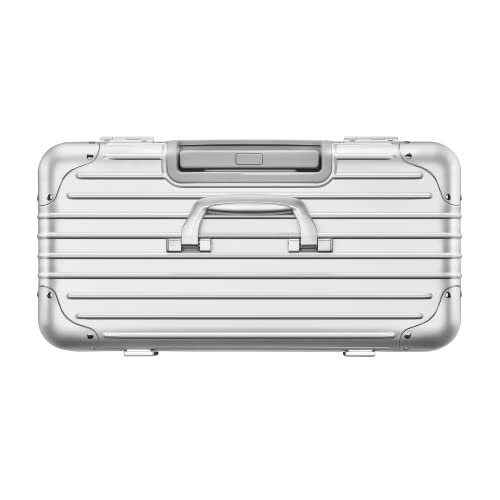 Yuemai All Aluminum Carry On Luggage With Tsa Locks Fashion Cool Metal Hard Shell Spinner Suitcase, Metal Suitcase(Silver, 21") #TOP2