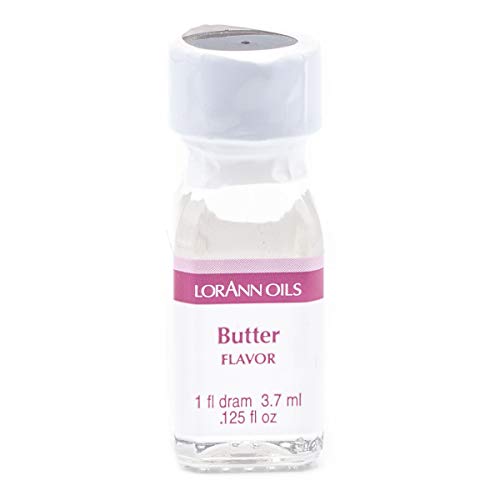 LorAnn Oils Super Strength Flavoring - Used For Candy Making, Flavoring, Baking, Hard Candy, & Flavor Oils - Bold, Natural Flavors 4X Stronger Than Extracts - Butter, Pack of 2, 0.125 fl oz