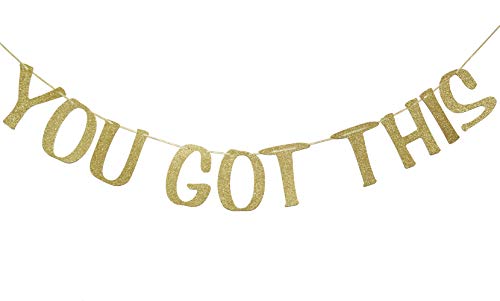 Qttier You Got This Banner Gold Glitter