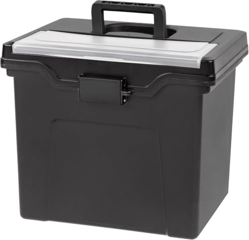 IRIS USA File Box Organizer with Lid, Letter File...