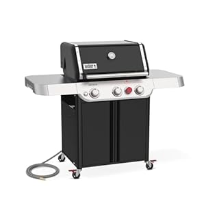 Weber Genesis E-325 Natural Gas Grill for Outdoor Cooking, 3 Burners, Black – Porcelain-Enameled, Cast-Iron Grates, PureBlu Burners & Sear Zone
