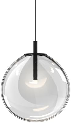 Sonneman 2990.25C-MED Contemporary Modern LED Pendant from Cantina Collection in Black Finish, 3.75 inches