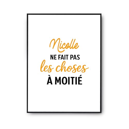 Poster Nicolle ne fait pas les choses à moitié Otshirt affiche humour déco