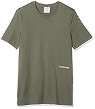 Discreta Calvin Klein Marca Calvin Klein S/s Crew Neck 2pk (Unisex) Ropa Interior técnica, Beige (Grey Heather/Army Dust Fq4), X-Large (Pack de 2) para Hombre