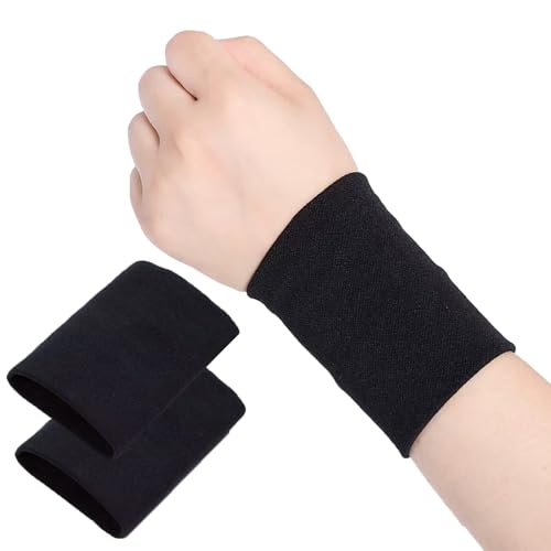 圧迫型手首サポーター 2枚組 高弾力 3D立体編み 360°固定 圧迫サポートリストサポーター 手首タイプ 手のひらタイプ 左右兼用 運動 家事 仕事 デスクワーク マウス手 キーボード手 腱鞘保護 通気性あり 男女兼用 黒 M