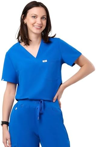 Peelz Sophia 2-Pocket V-Neck Scrub Top for Women - Soft Stretch Fabric Scrubs, Women's Nurse Scrub Tops, Slim Fit