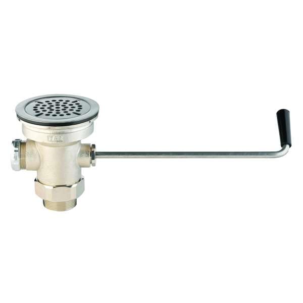 T&S Brass B-3950-XL Waste Drain Valve, Long Twist Handle, 3-1/2" x 2" and 1-1/2" Adapter